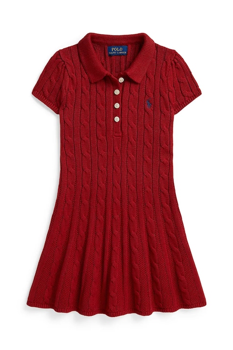 Polo Ralph Lauren letné šaty bavlnené červené hladké 312916526502