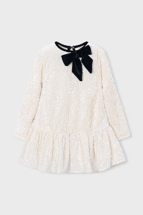 Mayoral šaty zamatové béžové hladké 4931