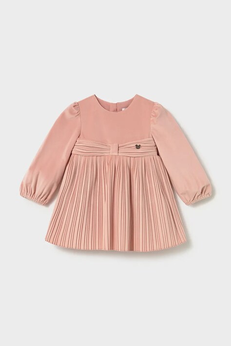 Mayoral Sukienka babydoll różowa gładka 2902