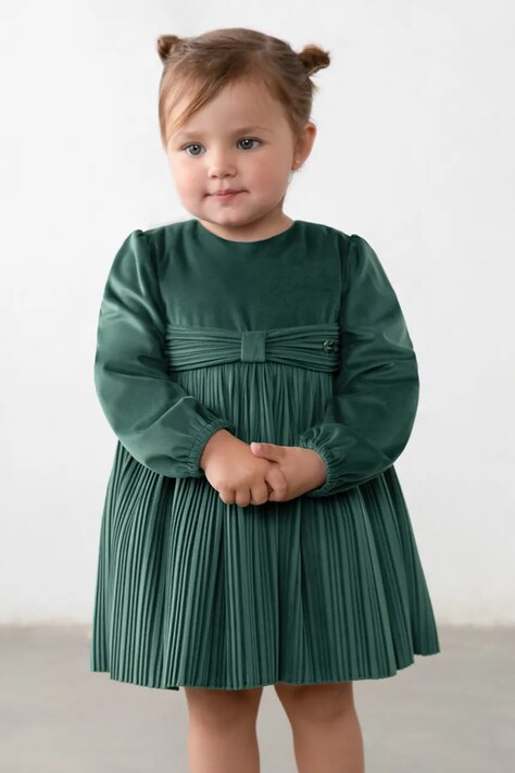 Mayoral babydoll obleka zelena enobarvna 2902