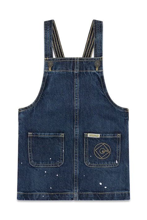 Guess sukienka bawełniana z elastanem GJ X MINIONS niebieska gładka K6YK15 D2272