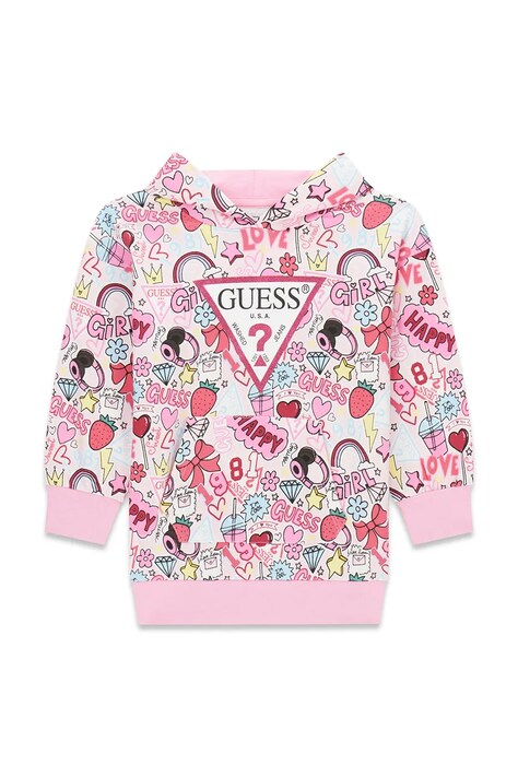 Guess sukienka bawełniana różowa K6YK06 K3843