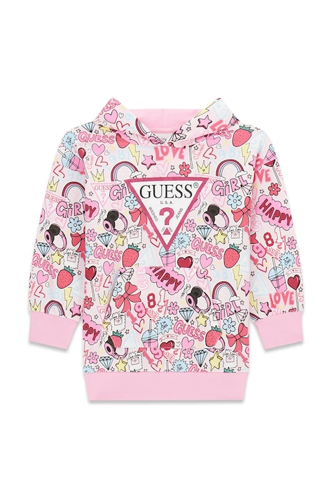 Guess sukienka bawełniana różowa K6YK06 K3843