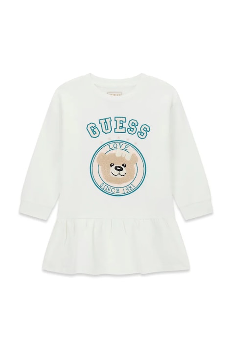 Guess sukienka bawełniana biała K6YK02 K3831