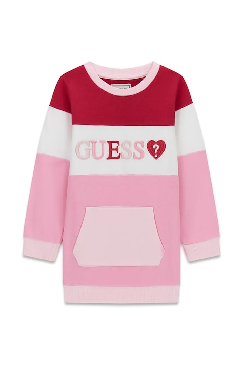 Guess letní šaty bavlněné růžové s potiskem K6YK01 K3830