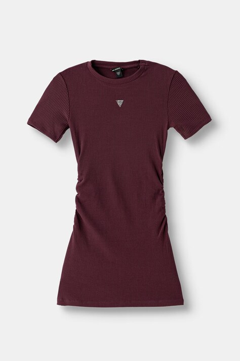 Guess oprijeta obleka z viskozo bordo potiskan vzorec J6YK22 K5179
