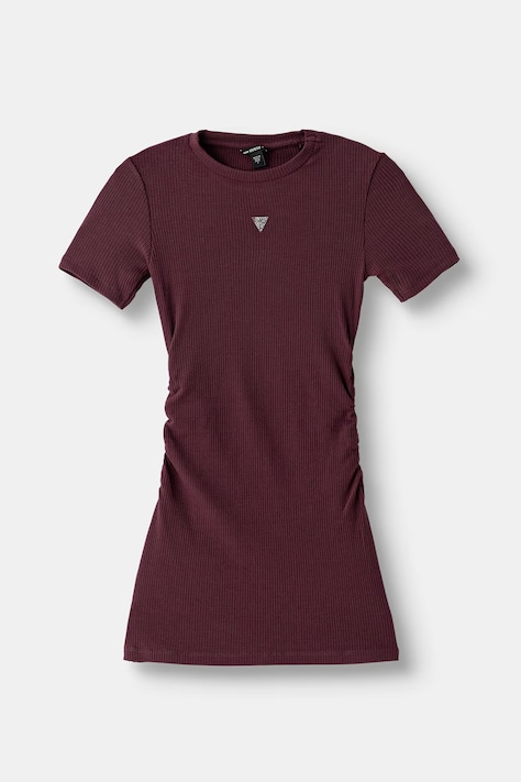 Guess sukienka bodycon z wiskozą bordowa z nadrukiem J6YK22 K5179