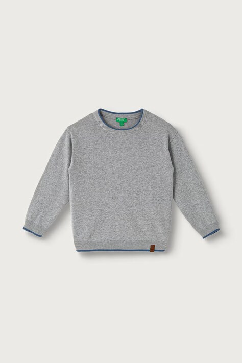 United Colors of Benetton Sweter dziecięcy bawełniany szary 1ZOJG101B