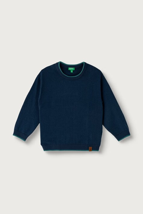 United Colors of Benetton Sweter dziecięcy bawełniany granatowy 1ZOJG101B