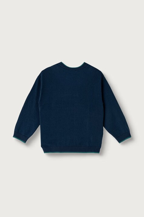 United Colors of Benetton Sweter dziecięcy bawełniany granatowy 1ZOJG101B