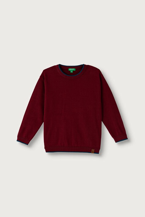 United Colors of Benetton Pulover pentru copii din bumbac burgund 1ZOJG101B