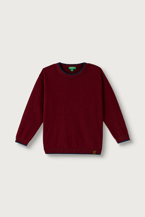 United Colors of Benetton Pulover pentru copii din bumbac burgund 1ZOJG101B