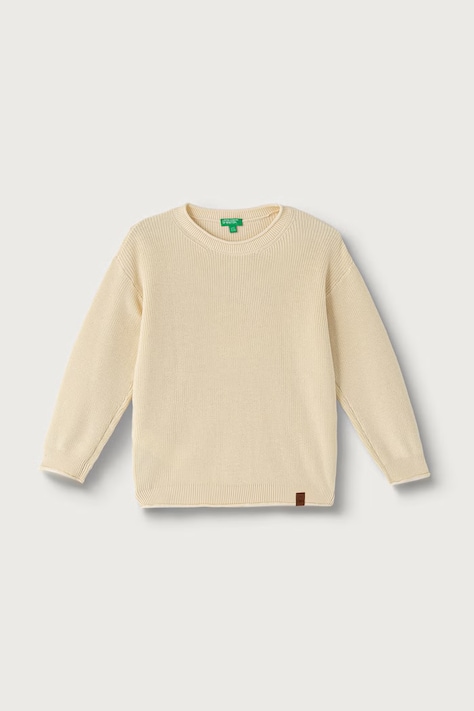 United Colors of Benetton Sweter dziecięcy bawełniany beżowy 1ZOJC10AD