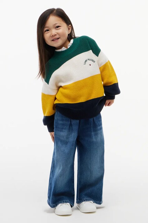 Tommy Hilfiger Sweter dziecięcy bawełniany multicolor KS0KS00807