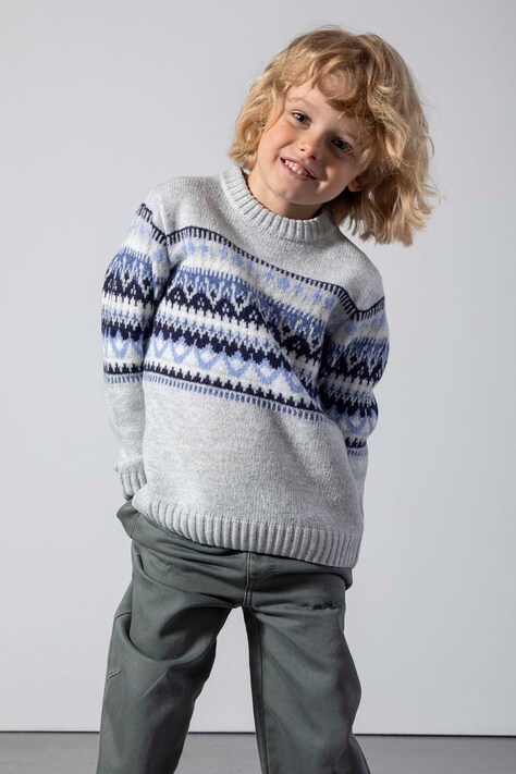 Coccodrillo Sweter dziecięcy szary WINTER ADVENTURE BOY KIDS