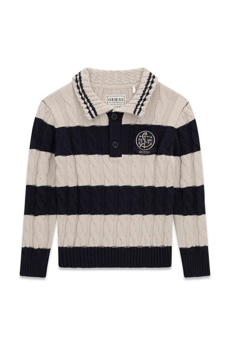 Guess Sweter dziecięcy z wiskozą beżowy N6BR08 Z1398