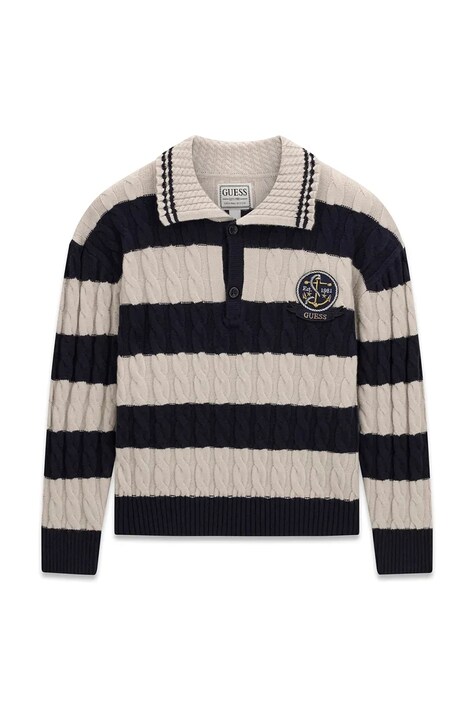 Guess Sweter dziecięcy bawełniany granatowy L6BR14 Z1608