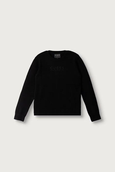 Guess Sweter dziecięcy z wiskozą czarny L6BR05 Z1495