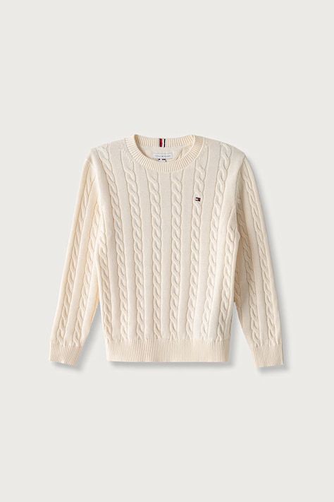 Tommy Hilfiger Gyerek pamut pulóver bézs KB0KB09753