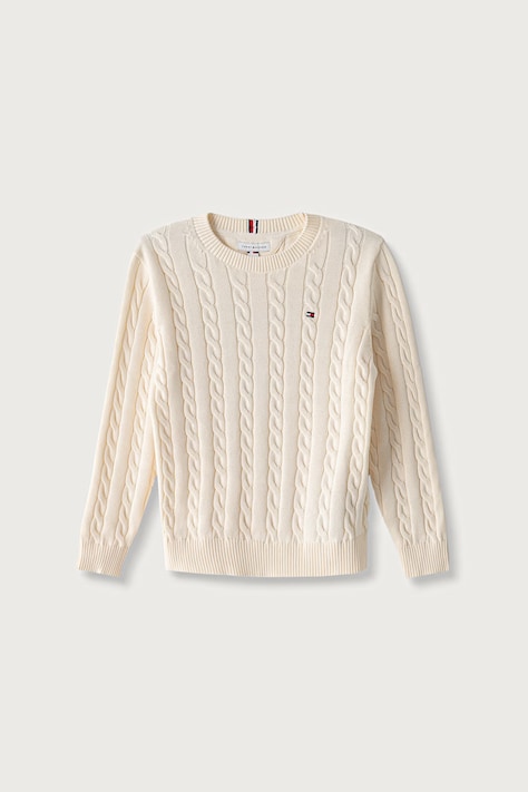 Tommy Hilfiger Gyerek pamut pulóver bézs KB0KB09753
