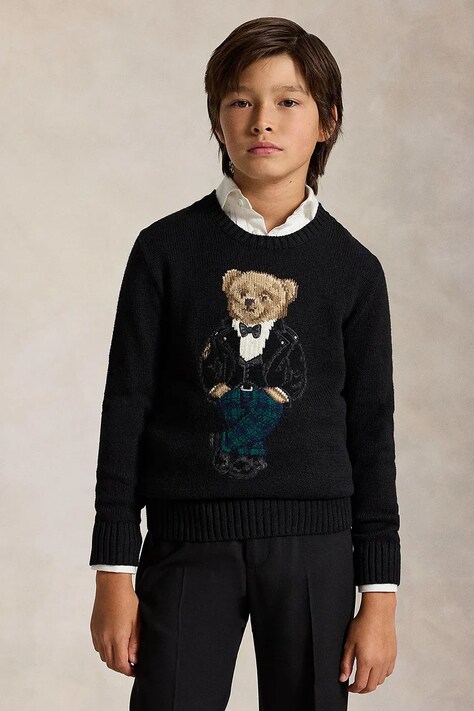 Polo Ralph Lauren Sweter dziecięcy bawełniany czarny 323B29194001