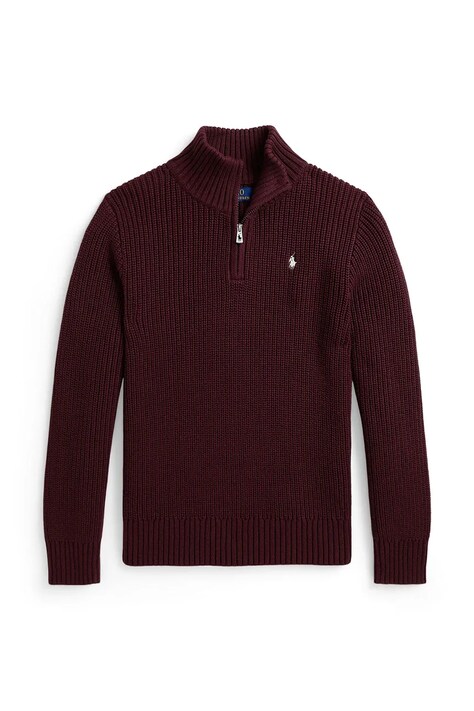Polo Ralph Lauren Sweter dziecięcy bawełniany bordowy 323B26119004