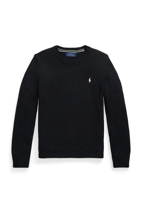 Polo Ralph Lauren sveter detský bavlnený čierny 323970429501