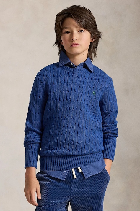Polo Ralph Lauren pulover otroški bombažen moder 323702674517