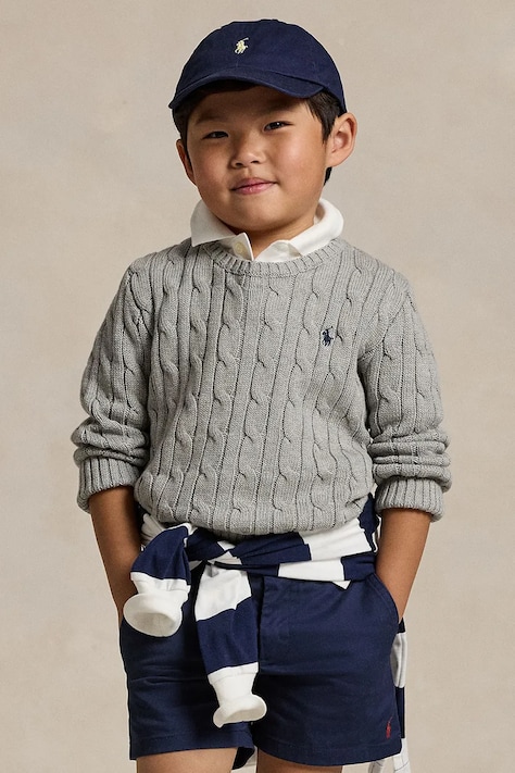 Polo Ralph Lauren pulover otroški bombažen siv 322702674041