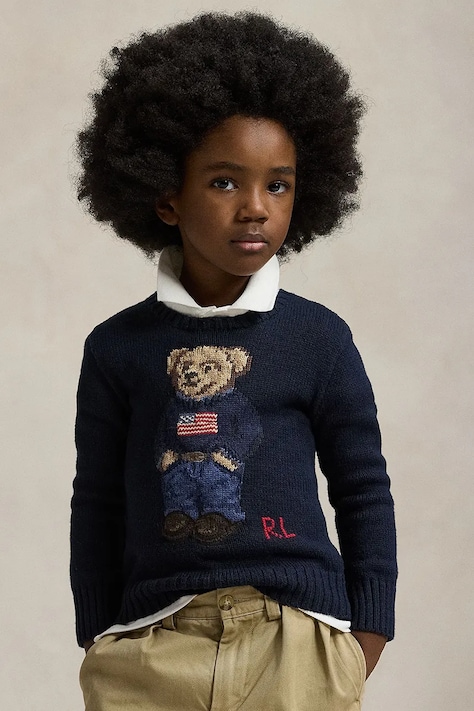 Polo Ralph Lauren pulover otroški bombažen mornarsko moder 322668286002