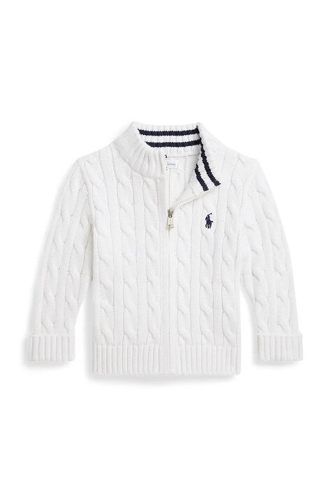 Polo Ralph Lauren kardigan otroški bombažen bel 320A95566001