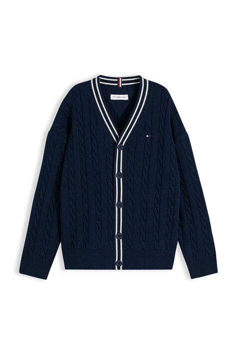 Tommy Hilfiger жилетка за деца от памук тъмносиня KB0KB10491