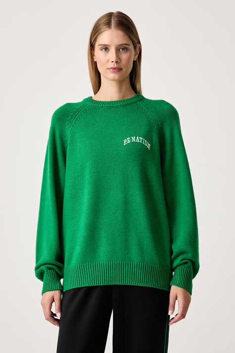 P.E Nation Sweter damski z wełną Legacy zielony 263KF151