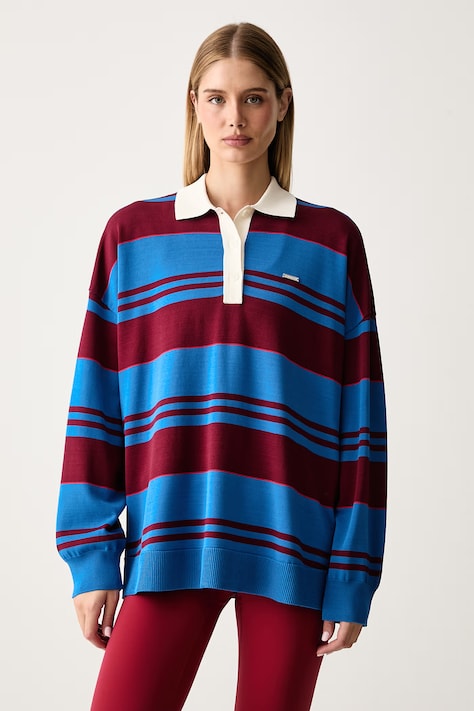 P.E Nation Sweter damski z wiskozą Strata niebieski 263KL017