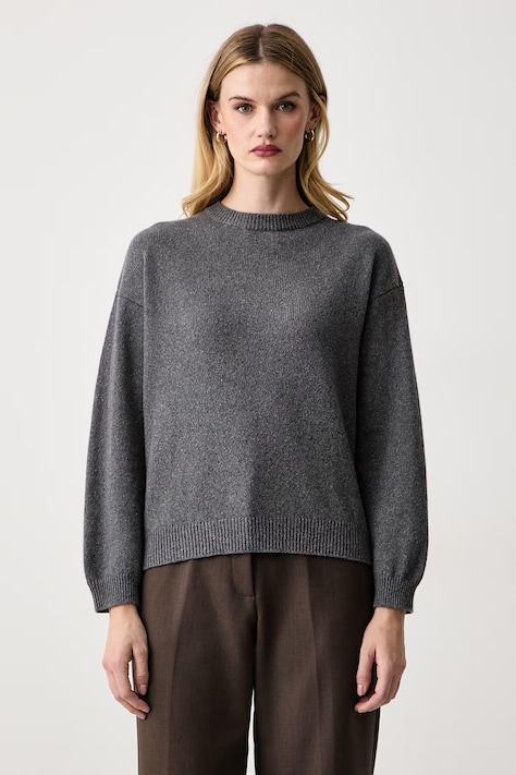 Haveone Sweter damski z kaszmirem szary MNC.R097