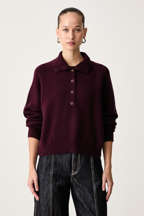 ViCOLO Sweter damski wełniany bordowy 7AC7073
