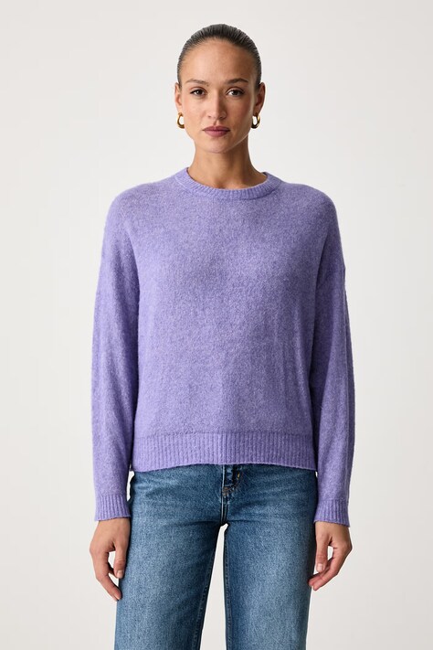 American Vintage Sweter damski z dodatkiem wełny fioletowy
