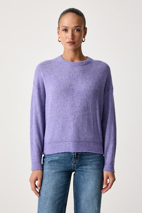 American Vintage Sweter damski z dodatkiem wełny fioletowy