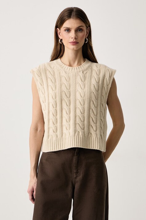 Weekend Max Mara Kamizelka damska wełniana WKDCLOWN beżowa 2625356022