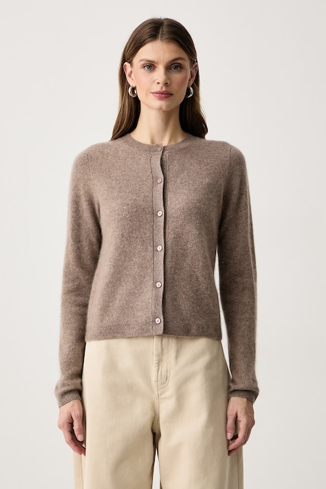 Weekend Max Mara Kardigan damski z dodatkiem wełny i kaszmiru WKDESPOSTO brązowy 2625346012