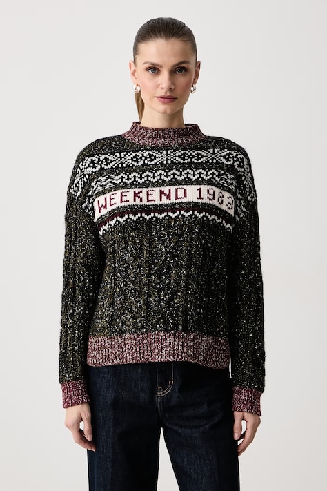 Weekend Max Mara Sweter damski z dodatkiem wełny WKIQUOTA czarny 2625366023600