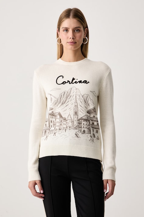 MC2 Saint Barth Sweter damski z wełną beżowy QUE0030
