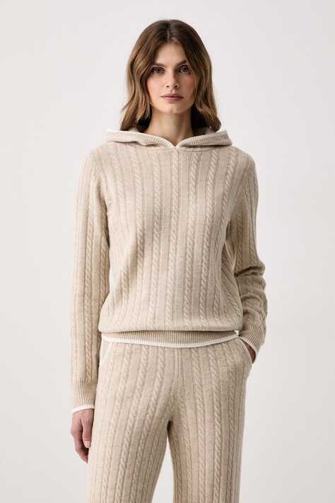 MC2 Saint Barth Sweter damski wełniany beżowy LRNT001