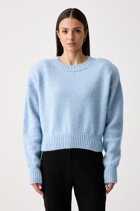 La Mania Sweter damski z wełną merino THEIA niebieski THEIA