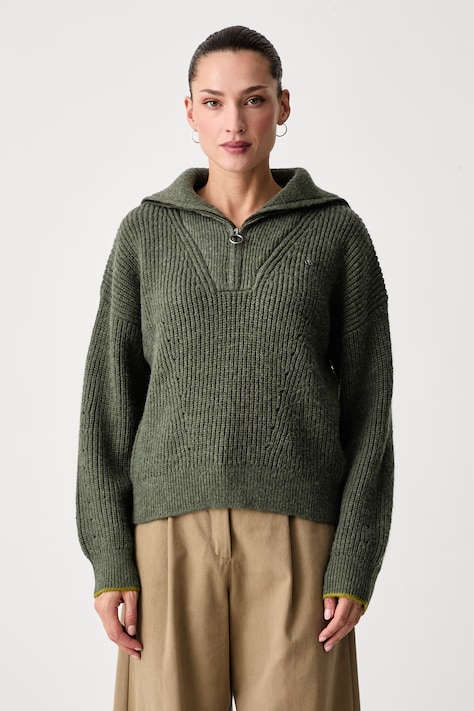 Scotch & Soda Sweter damski z dodatkiem wełny zielony U9B01784T
