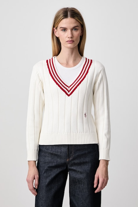 Sporty & Rich SRC Cricket sweter bawełniany damski beżowy WS11585302WH112