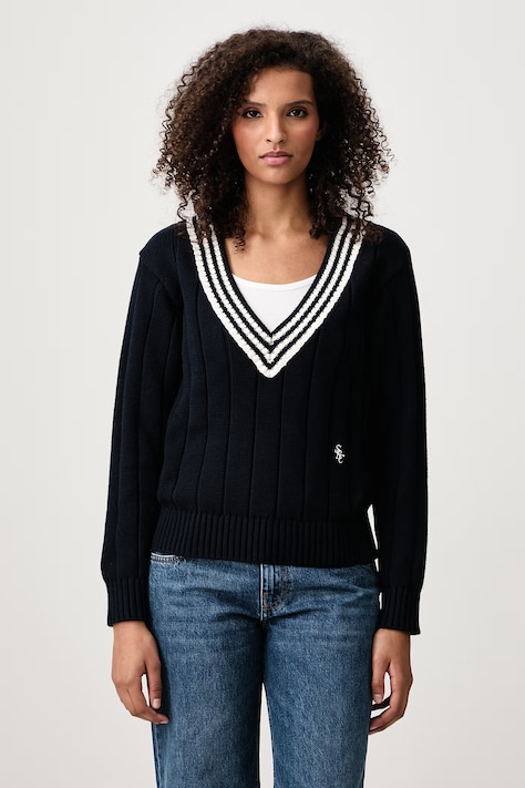 Sporty & Rich SRC Cricket sweter bawełniany damski granatowy WS11585302BL170
