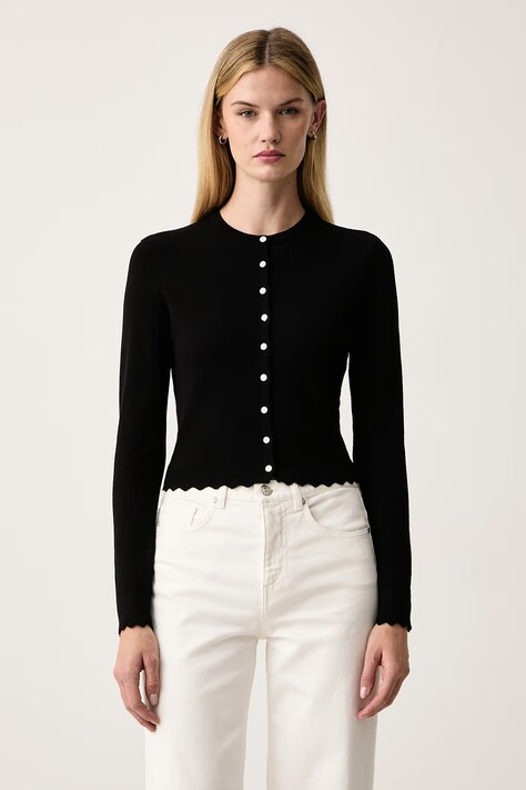 Le Privé Kardigan damski z wiskozą JULINE CARDIGAN NOIR czarny LP00738