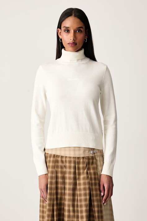Guess Jeans Dolčevita za žene s dodatkom svile bež W6BR03 Z1246