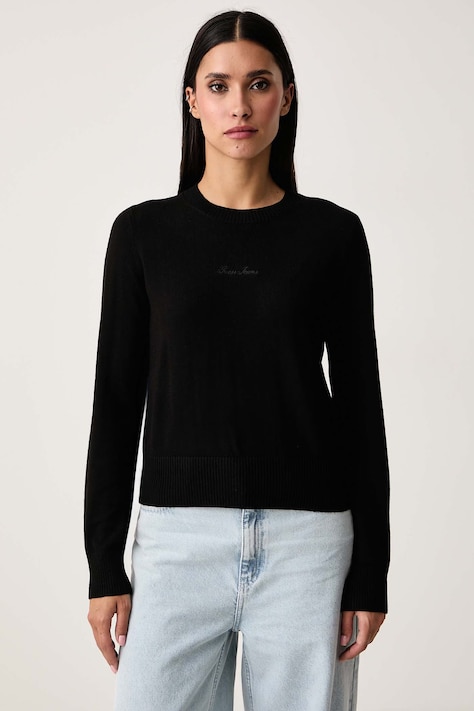 Guess Jeans Sweter damski z dodatkiem wełny czarny W6BR01 Z1244